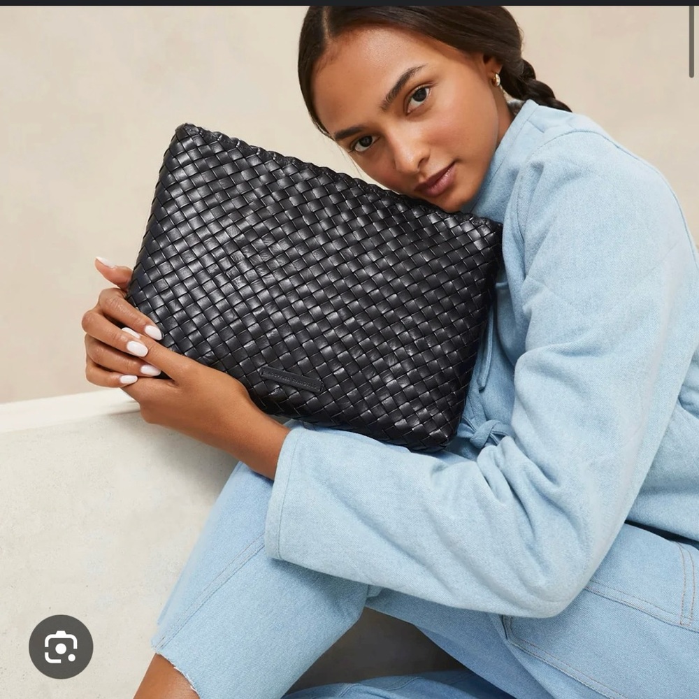 Loeffler Randall Marissa Woven Leather Clutch EUC